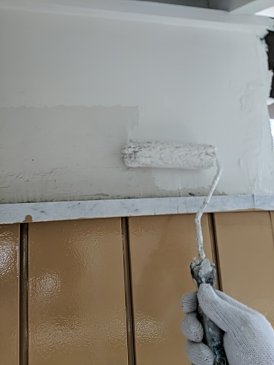 2022/7/21　白壁塗装作業１回目